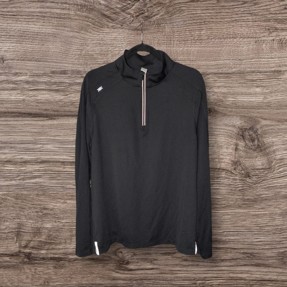 Rhone Men's Rise 1/4 Zip Pullover Sweater - Black - Picture 4 of 6